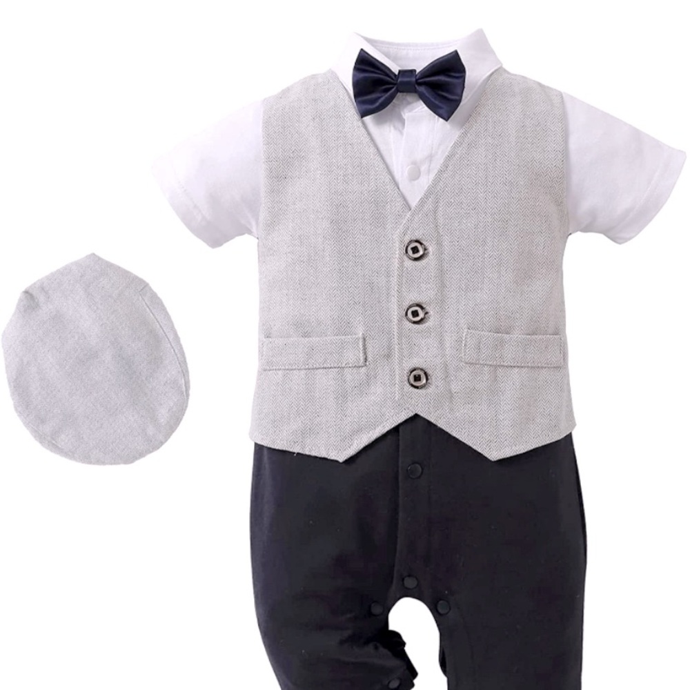 Baby romper tux
